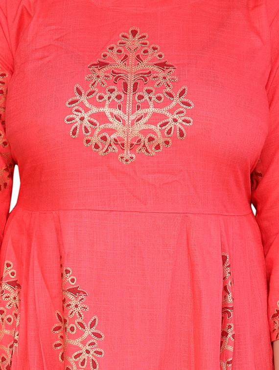 red cotton suit set - 17176821 - Zoom Image - 4
