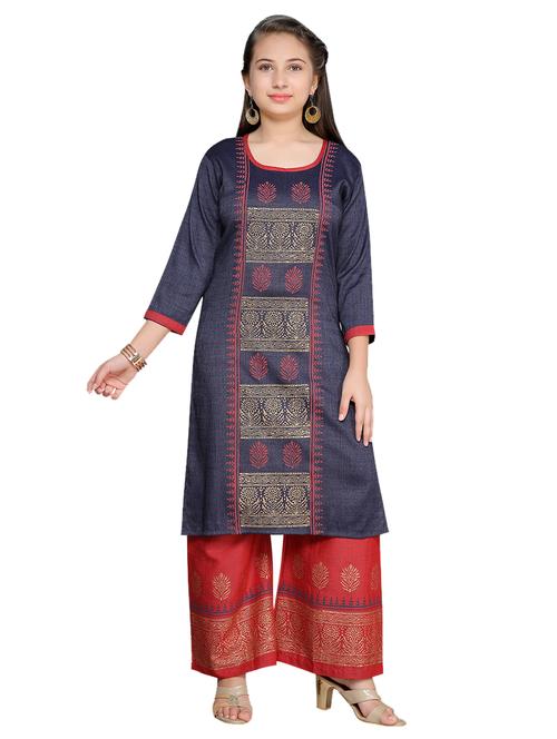 blue cotton suit set - 17176825 - Standard Image - 1