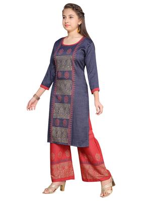 blue cotton suit set - 17176825 - Standard Image - 2
