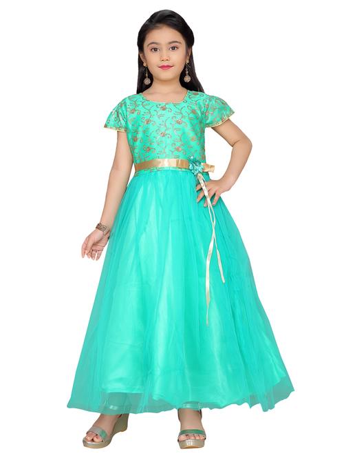 green silk blend party gown - 17176847 - Standard Image - 1