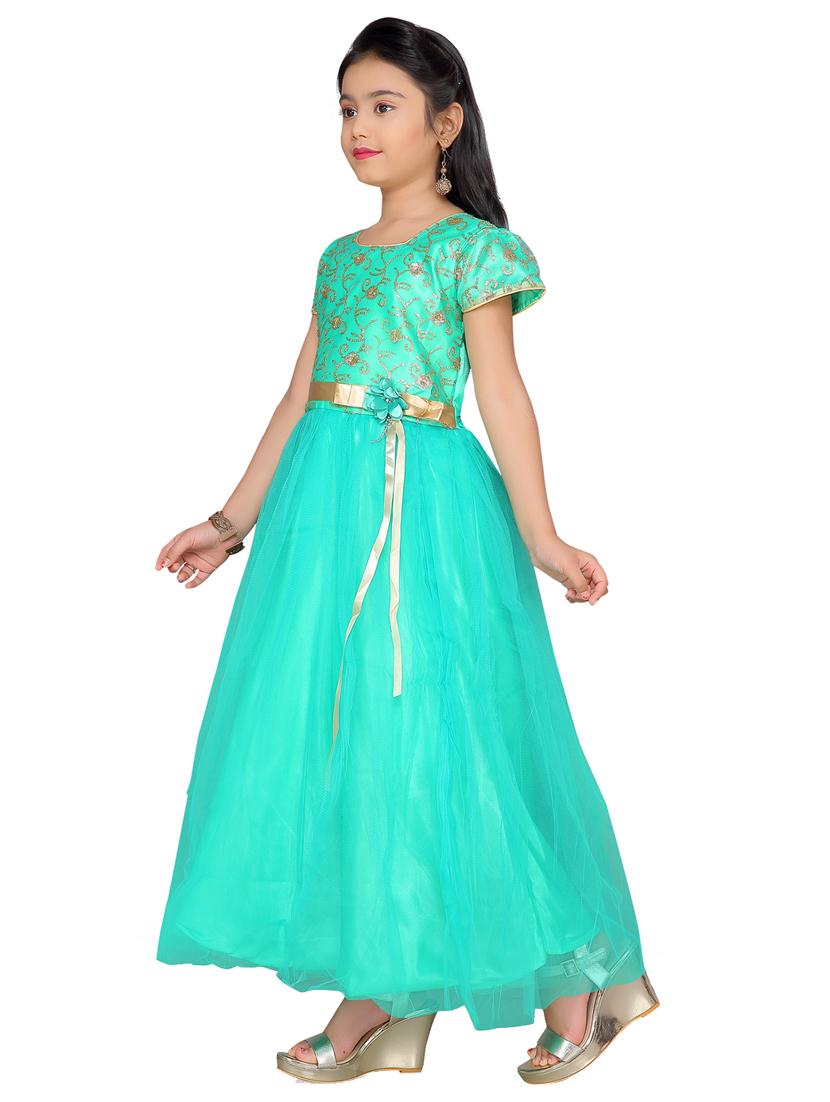 green silk blend party gown - 17176847 - Zoom Image - 2