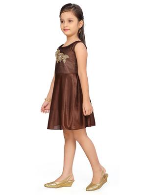 brown polyester frock - 17176857 - Standard Image - 2