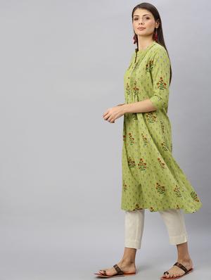 ikat print a-line kurta - 17176973 - Standard Image - 2