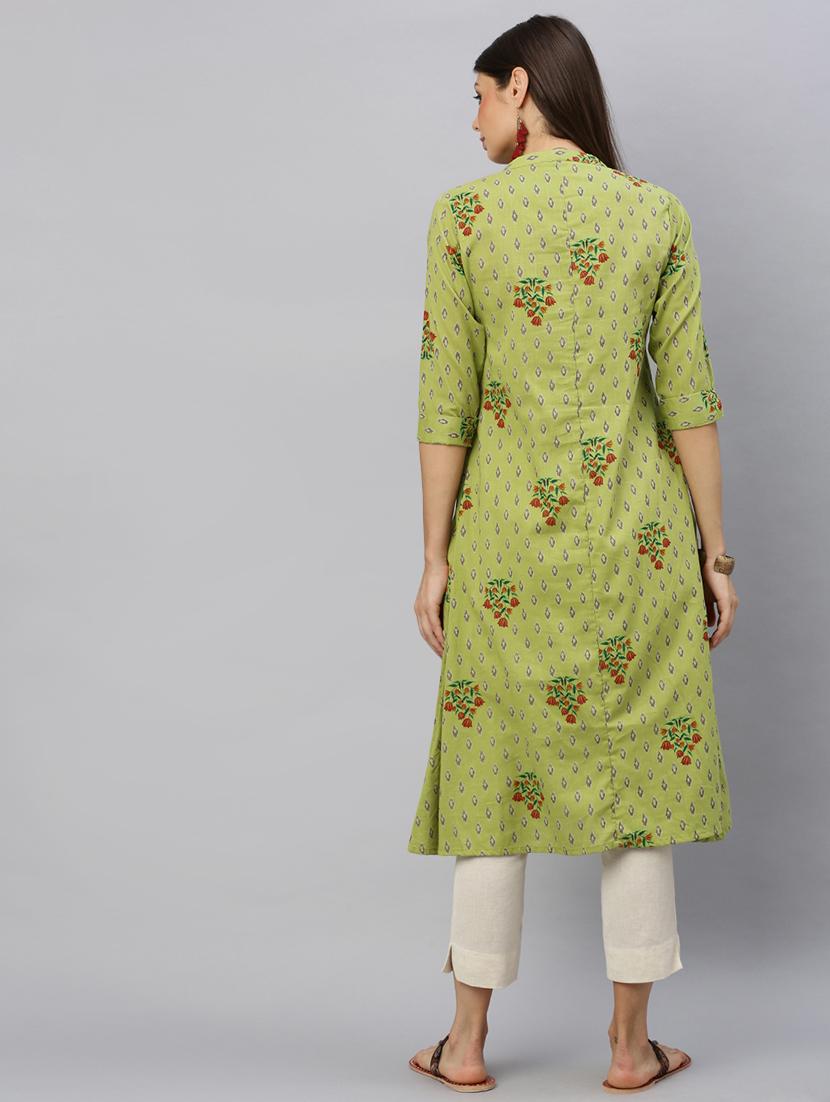 ikat print a-line kurta - 17176973 - Zoom Image - 3