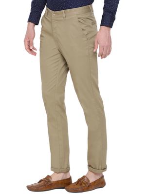 beige solid chinos - 17177082 - Standard Image - 2