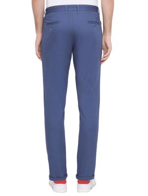 blue solid chinos - 17177083 - Standard Image - 3