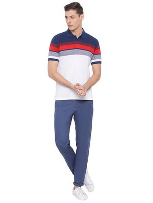 blue solid chinos - 17177083 - Standard Image - 4