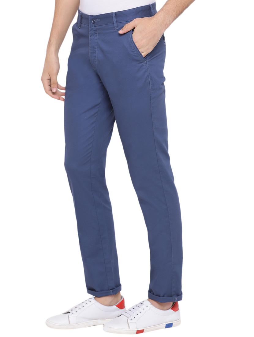 blue solid chinos - 17177083 - Zoom Image - 2