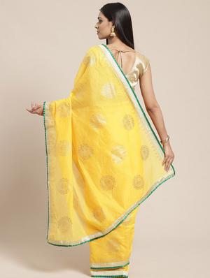 embroidered solid saree with blouse - 17180006 - Standard Image - 2
