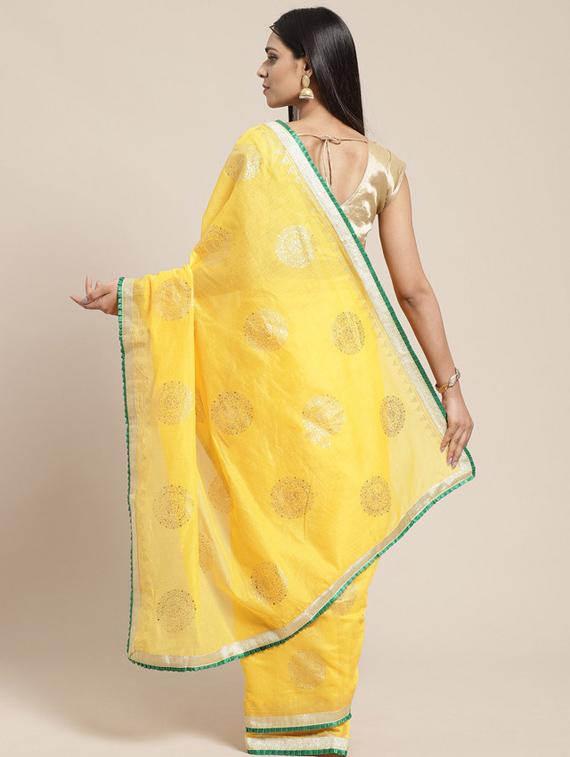 embroidered solid saree with blouse - 17180006 - Zoom Image - 2