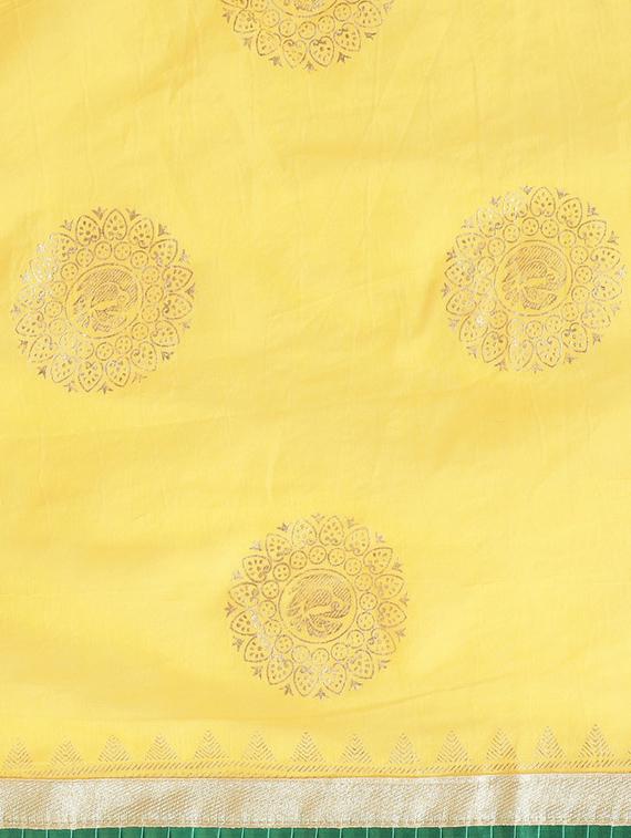 embroidered solid saree with blouse - 17180006 - Zoom Image - 4