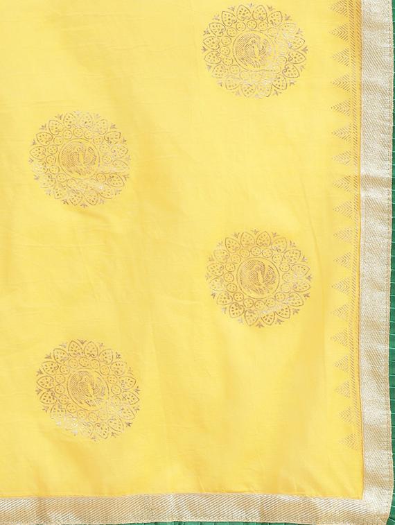 embroidered solid saree with blouse - 17180006 - Zoom Image - 5
