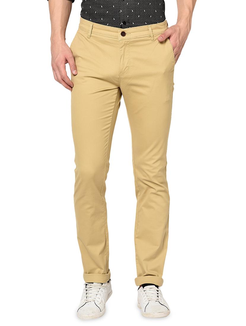 beige solid chinos - 17180038 - Zoom Image - 1