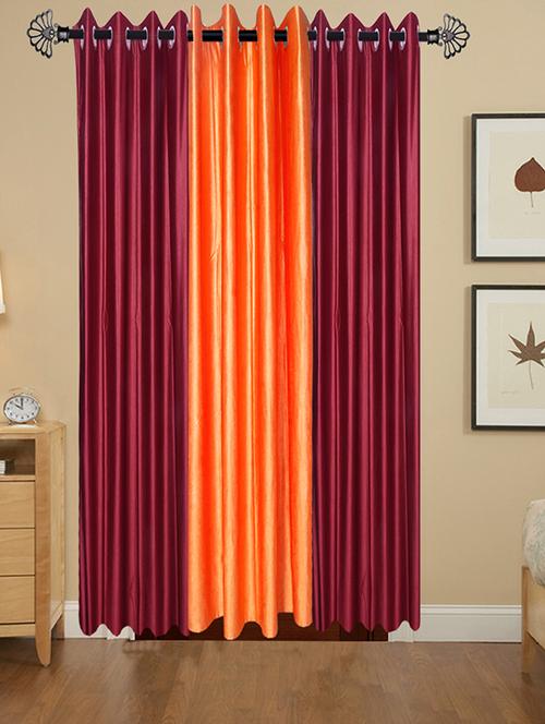 shop 24 decor 152 cm (5 feet) polyester door curtain (pack of 3)??(solid, multicolor) - 17181023 - Standard Image - 1