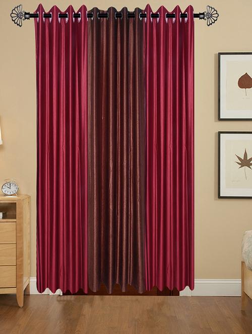 shop 24 decor 152 cm (5 feet) polyester door curtain (pack of 3)??(solid, multicolor) - 17181024 - Standard Image - 1