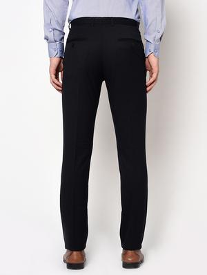 black solid flat front formal trouser - 17181300 - Standard Image - 3