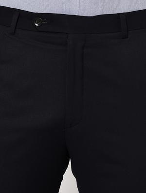 black solid flat front formal trouser - 17181300 - Standard Image - 4