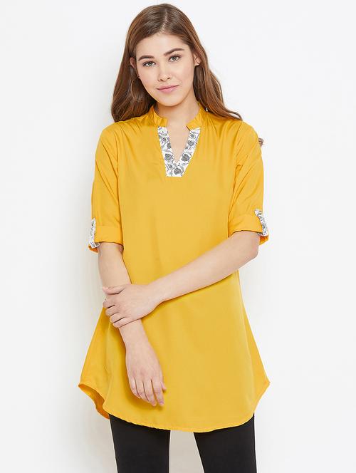 yellow polyester regular tunic - 17181486 -  Standard Image - 0