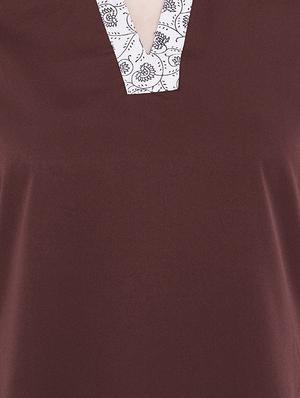brown polyester regular tunic - 17181487 - Standard Image - 5