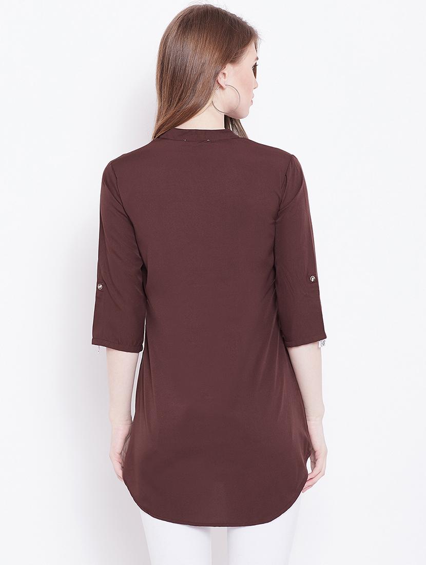 brown polyester regular tunic - 17181487 - Zoom Image - 3
