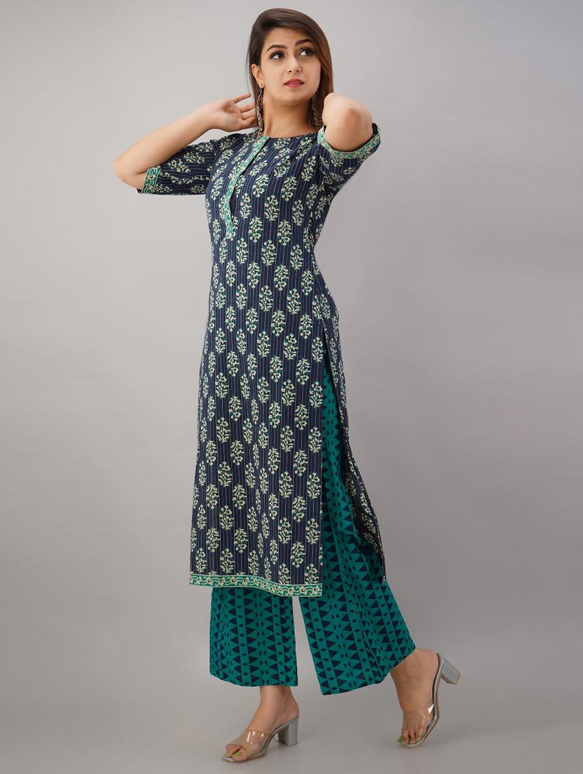 printed kurta palazzo set - 17181836 - Zoom Image - 2