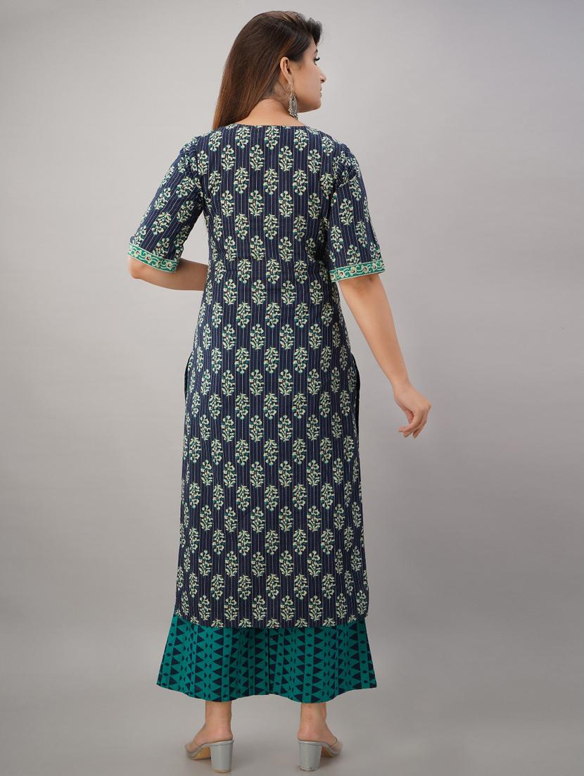 printed kurta palazzo set - 17181836 - Zoom Image - 3