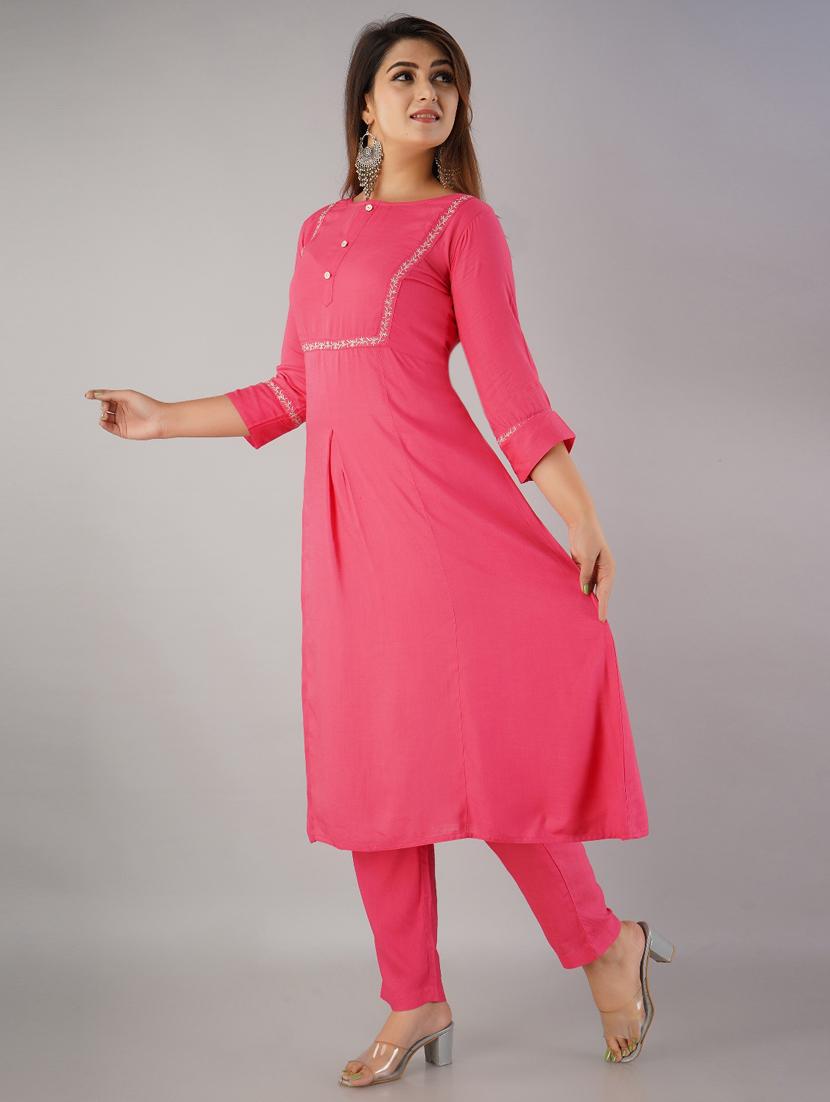 solid kurta pant set - 17181839 - Zoom Image - 2