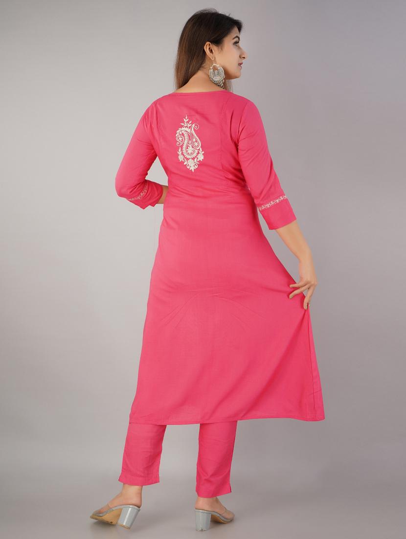 solid kurta pant set - 17181839 - Zoom Image - 3