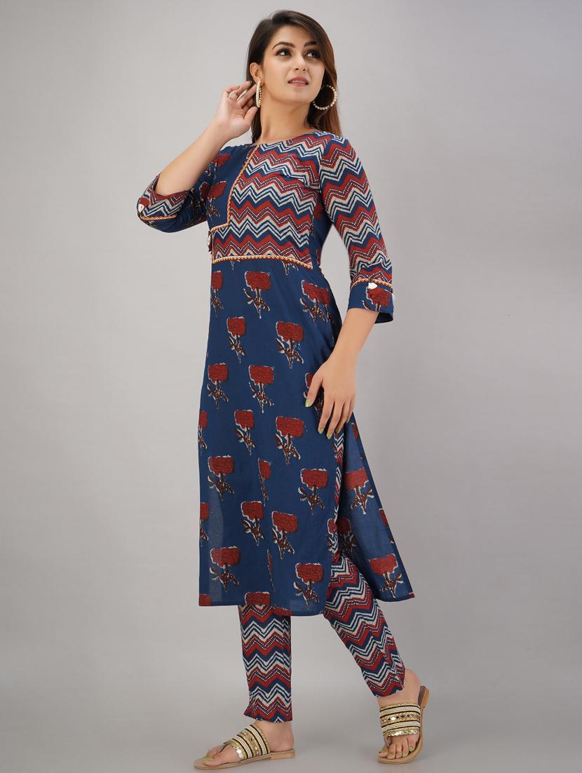 floral kurta pant set - 17181841 - Zoom Image - 2