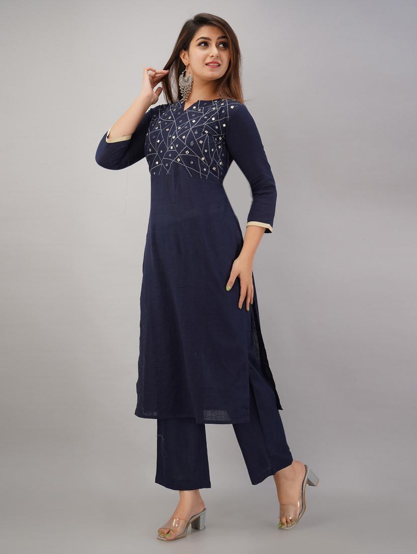 embroidered kurta pant set - 17181845 - Zoom Image - 2