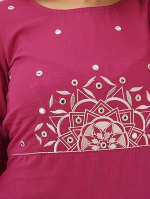 embroidered kurta palazzo set - 17181846 - Standard Image - 4