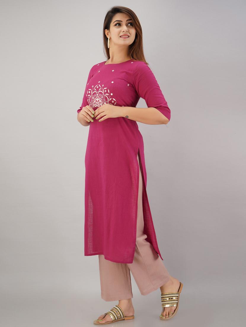 embroidered kurta palazzo set - 17181846 - Zoom Image - 2