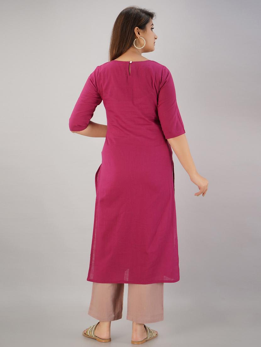 embroidered kurta palazzo set - 17181846 - Zoom Image - 3