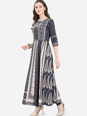 printed flared kurta - 17181850 - Standard Image - 2