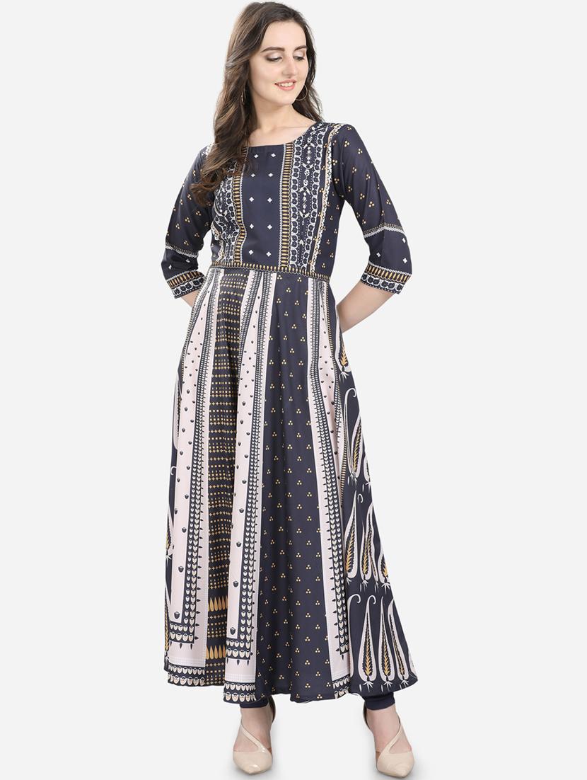 printed flared kurta - 17181850 - Zoom Image - 1