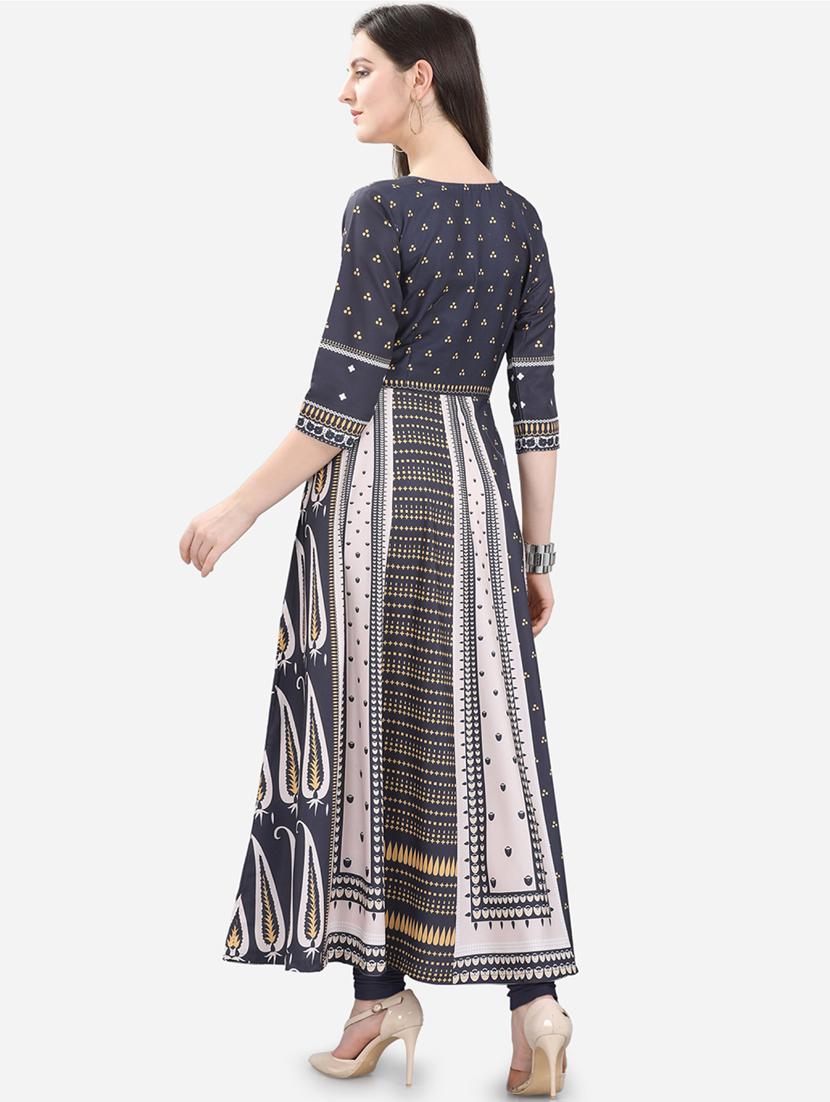 printed flared kurta - 17181850 - Zoom Image - 3