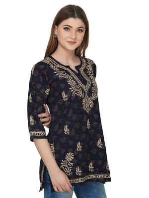 chikankari straight kurti - 17181925 - Standard Image - 2