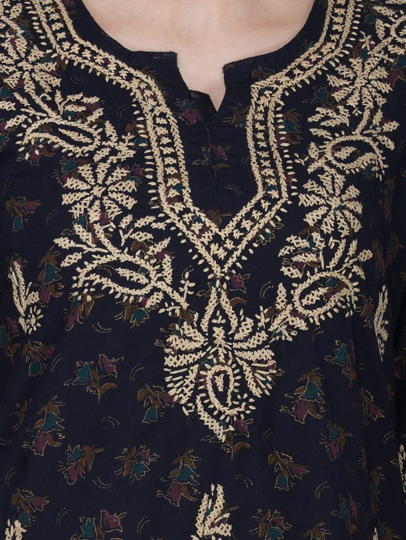 chikankari straight kurti - 17181925 - Zoom Image - 5