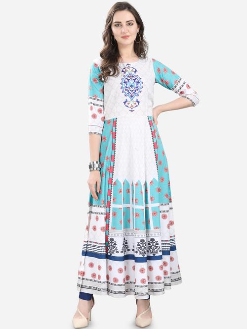 printed flared kurta - 17181940 - Standard Image - 1
