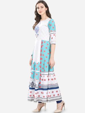 printed flared kurta - 17181940 - Standard Image - 2