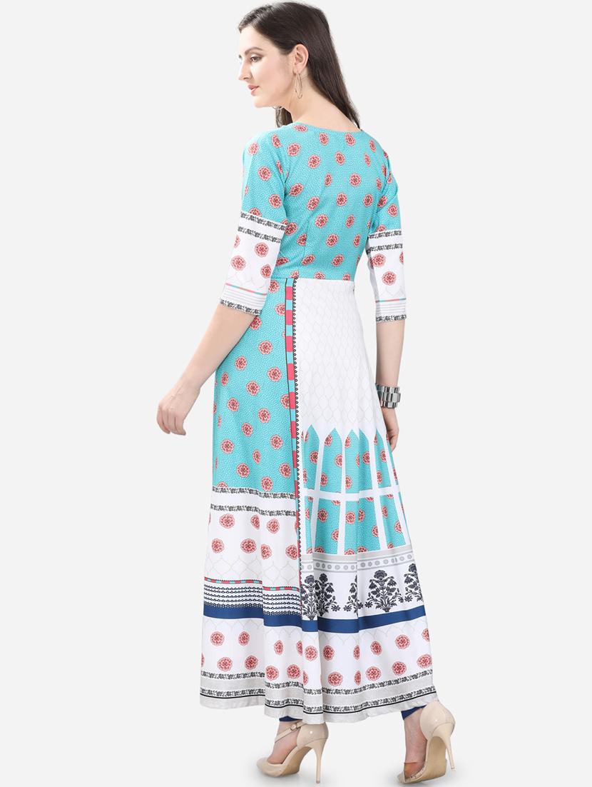 printed flared kurta - 17181940 - Zoom Image - 3