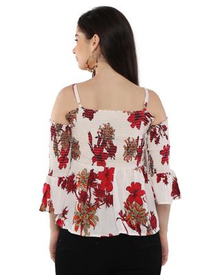 cold shoulder floral top - 17181986 - Standard Image - 3
