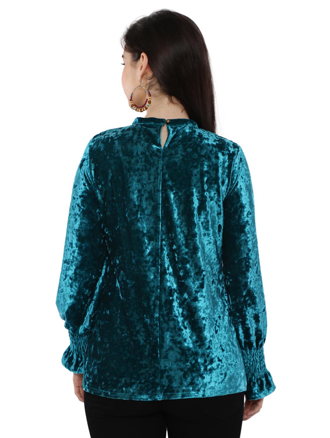 choker neck velvet top - 17181992 - Zoom Image - 3