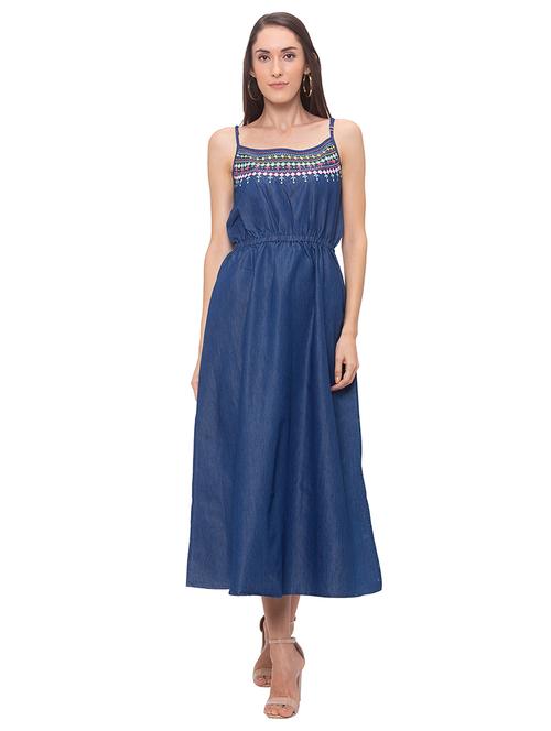 blue cotton maxi dress - 17182520 - Very Small Image - 1