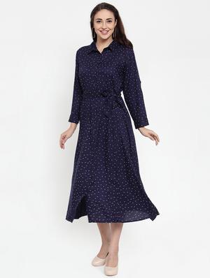 printed a-line dress - 17182953 - Standard Image - 2