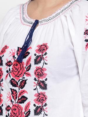 tie front embroidered top - 17182979 - Standard Image - 5