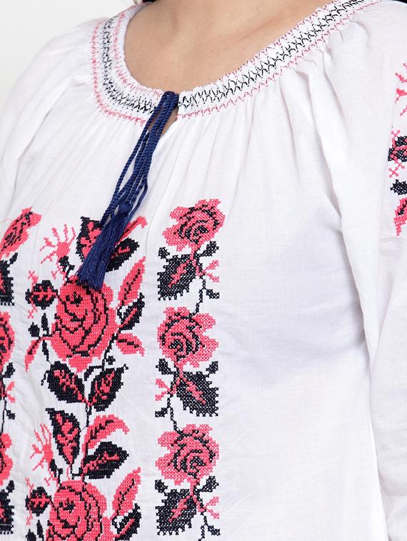 tie front embroidered top - 17182979 - Zoom Image - 5