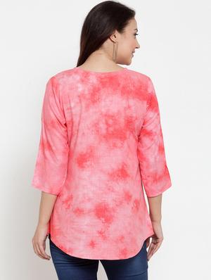 round neck tie & dye top - 17182980 - Standard Image - 3