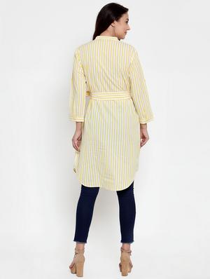 yellow rayon regular tunic - 17182990 - Standard Image - 3