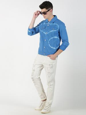 blue tie & dye denim jacket - 17183158 - Standard Image - 4